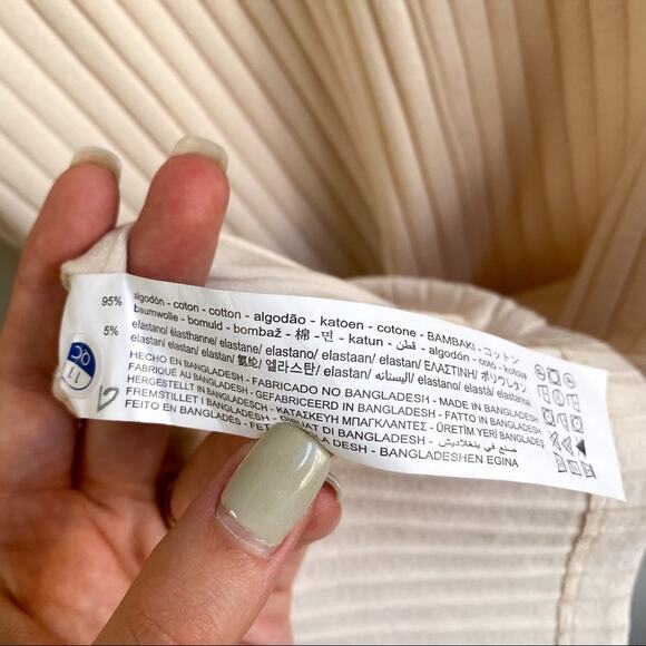 NWT Zara Cream Ribbed Romper - Picture 6 of 7